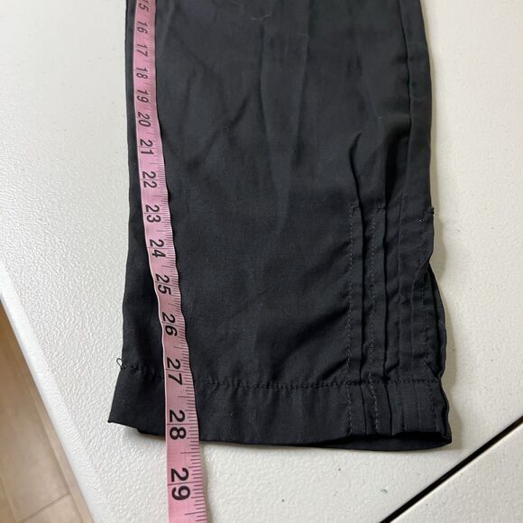 Sundance Pants Womens 12 Black Tencel Elastic Waist Zip Pockets Tapered 28” - Picture 10 of 10